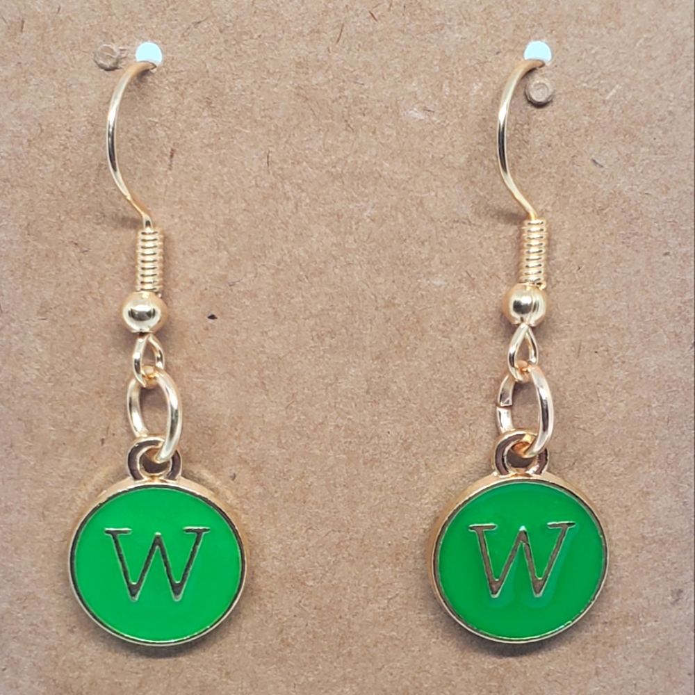7/$10 W Initial Earrings, New